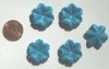5 20x7mm Carved Howlite Turquoise Flowers